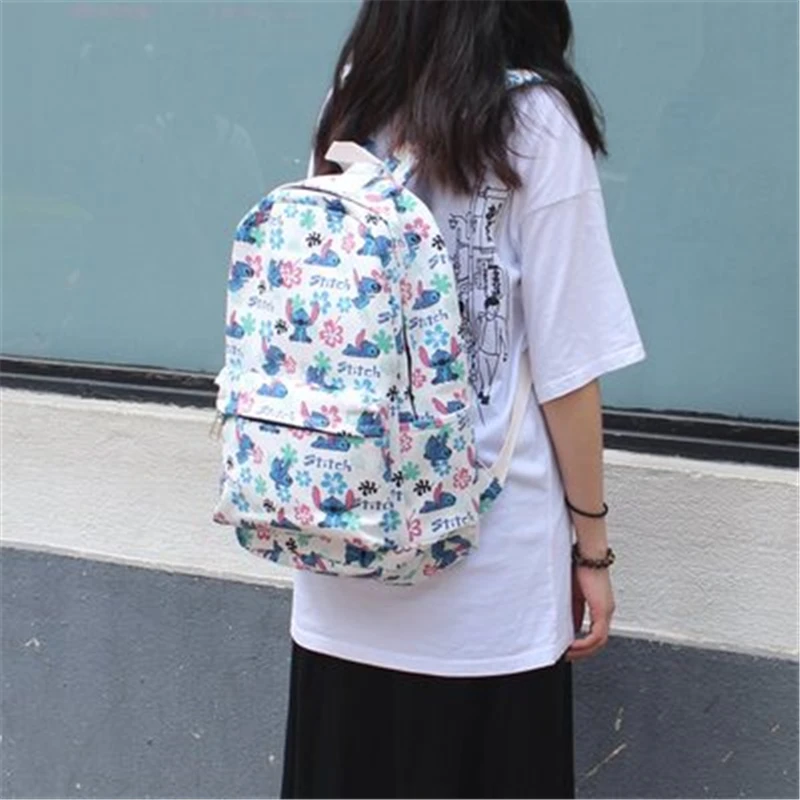 Школьная сумка для девочек, рюкзак с принтом в виде стежка, холщовый рюкзак в стиле аниме, рюкзак Sac Dos Fille, женские дорожные сумки; mochila adolescentes