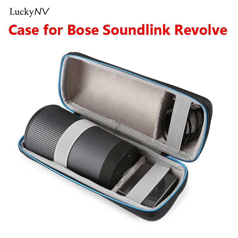 

Hard Shell Storage Travel Hand Bag Cover for Bose Soundlink Revolve Bluetooth Speaker Add Extra Space for Cables(Case Only)