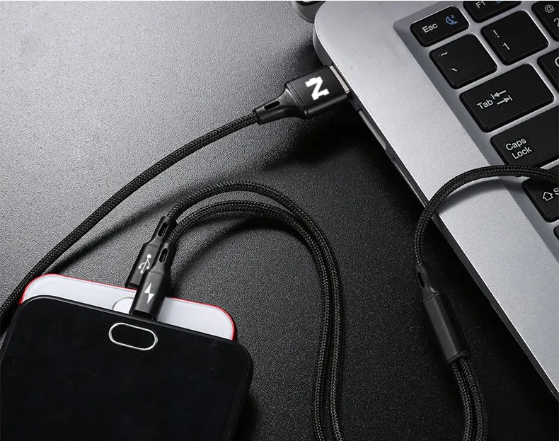 NOHON 2 в 1 USB кабель для iPhone 8X7 6 6S Plus 5 5S iPad iPod 8pin Micro USB кабель для быстрой зарядки нейлоновый провод