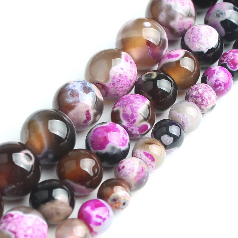 

Natural Red Coffee Fire Agate For Jewelry Making Bracelet Diy Necklace Size 6 8 10mm Round Loose Spacer Beads Gemstone Beads