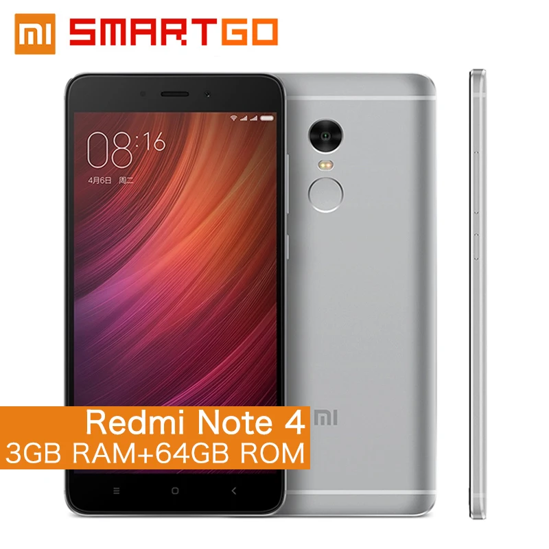Цена за Оригинал xiaomi redmi note 4 мобильного телефона 3 ГБ ram 64 ГБ rom helio x20 дека core cpu 5.5 "1080 P Дисплей 13MP CE Цена за Оригинал xiaomi redmi note 4 мобильного телефона 3 ГБ ram 64 ГБ rom helio x20 дека core cpu 5.5 "1080 P Дисплей 13MP CE