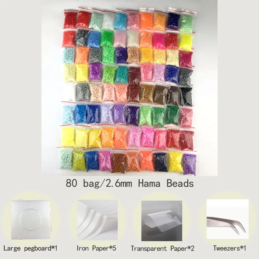 

Mini 2.6 Hama Beads Perler PUPUKOU Beads and tool 2.6mm pegboard Education Toy Fuse Bead Jigsaw Puzzle 3D For Children