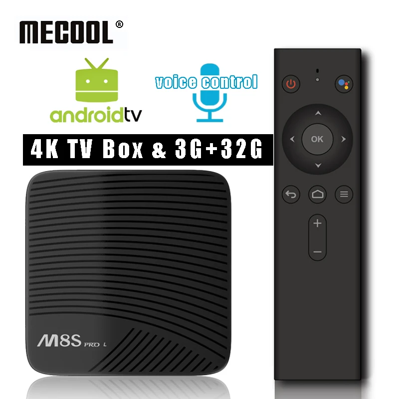 

MECOOL M8S Pro L 3G 16G 32G Voice Control Smart TV Box Amlogic S912 Octa Core Android 7.1 Set top Box Dual WiFi 4K Media Player