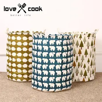 

Hot sale Bear Pattern Laundry Bag with grip Pouch Canvas Storage Bag for Toys Clothes,Baby Kids Toys Storage Bag Storage bucket