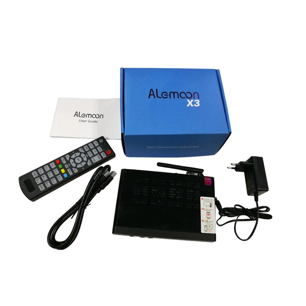 Alemoon X3 DVB T2 гибридный цифровой ресивера с функцию литье принести OTT Contants поддержка