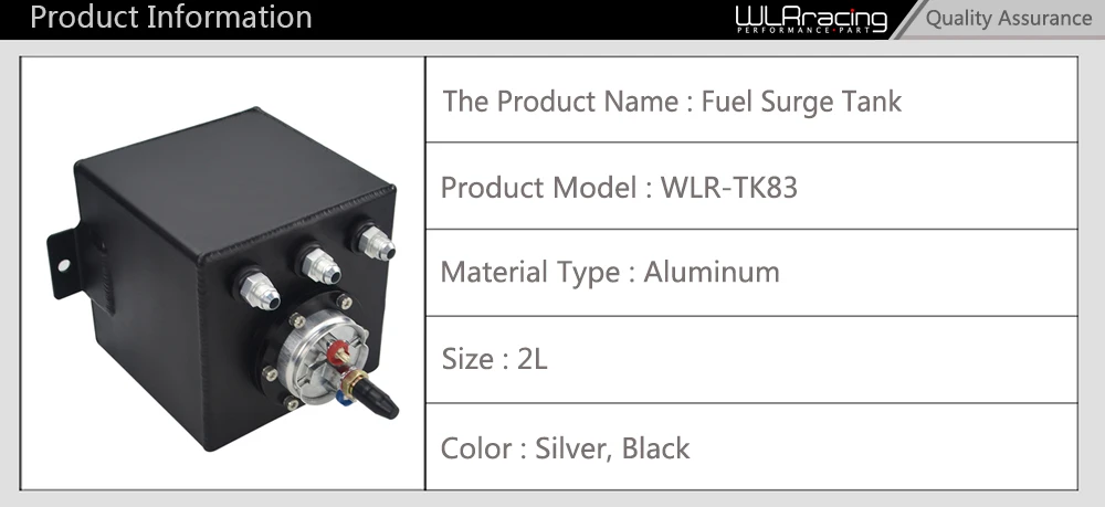 WLR RACING-2L Заготовка алюминиевый топливный бак/стабилизатор напряжения+ Высококачественный внешний 044 топливный насос WLR-TK8344