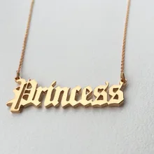 Personalized Name Necklaces for Women Customized Nameplate Necklaces Custom Name Necklace Old English style Name Jewelry romantic custom infinity name necklace personalized two nameplate promise charm necklaces valentine s day gift women jewelry bff