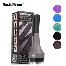Бренд Music Flower Shimmer матовая подводка для глаз крем водонепроницаемый макияж 5 цветов Черная гелевая подводка для глаз 24H устойчивая Косметика карандаш