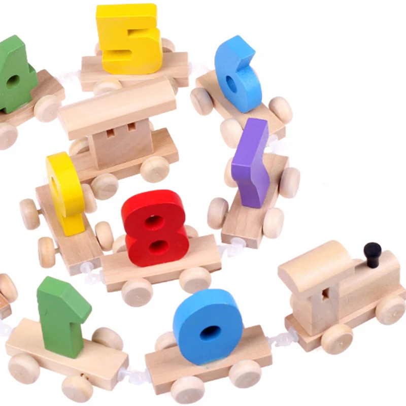 Обучающие Развивающие игрушки деревянный Цифровой поезд Монтессори математические игрушки игры для детей девочек счетный материал Brinquedos