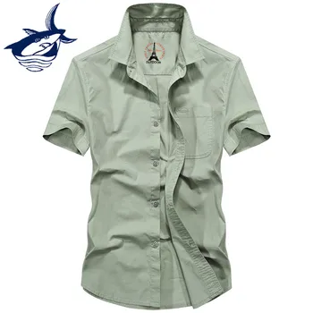 

New 2018 Summer Breathable Cotton Shirts Men Linen camisa social masculina Slim Fit Solid Casual Brand Tace & Shark Men Shirt