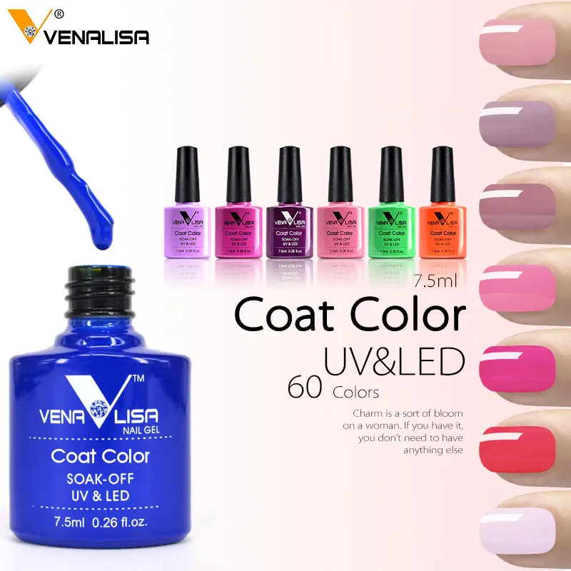 61508 бренд Venalisa дизайн ногтей 60 цветов 7,5 мл замачиваемый УФ-гель для ногтей УФ-лак для ногтей Дизайн ногтей