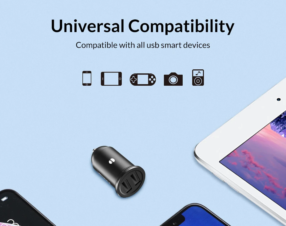 TOPK Mini Dual USB Автомобильное зарядное устройство для iPhone samsung Xiaomi Hauwei 3.1A быстрое зарядное устройство автомобильное зарядное устройство адаптер для мобильного телефона в автомобиле