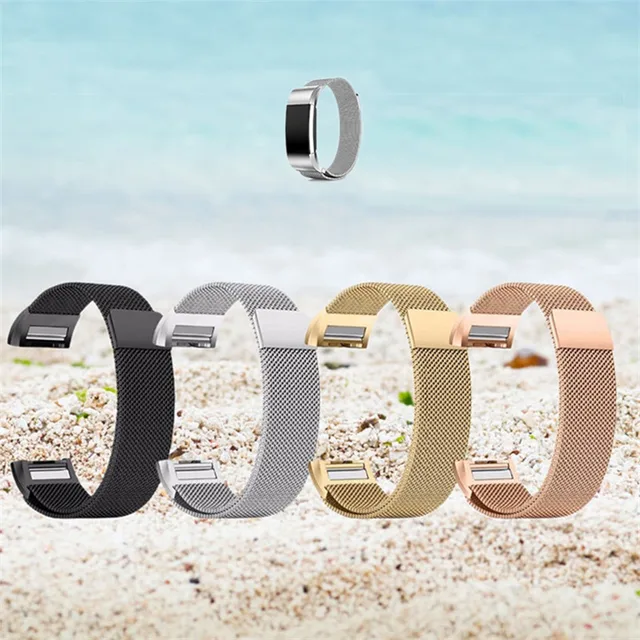 US $6 25 15% OFF|2018New stainless steel Magnetic Milanese bracelet replacement bands For Fitbit charge 2 strap For Fitbit charge 2 Band 4 Colors-in