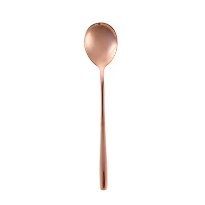 Rose Spoon 1 шт. 304 Нержавеющая Золотая ложка Вилка Western Бытовая посуда ложка с длинной ручкой маленькая ложка - Цвет: Rose Spoon