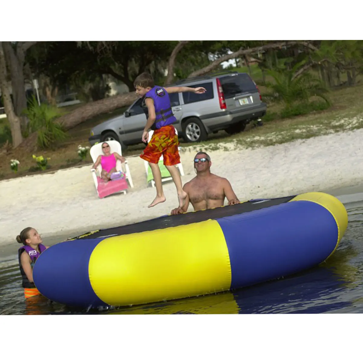 

LBLA 10ft Diameter PVC Inflatable Water Trampoline Outdoor 0.6mm Trampoline for Inflatable Bouncer Water Park