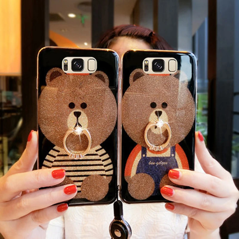 

For Samsung Galaxy S8 plus Case S8+ cover S8 + Soft border Cartoon bear Cases For Samsung Galaxy S8plus back cover G9550 shell