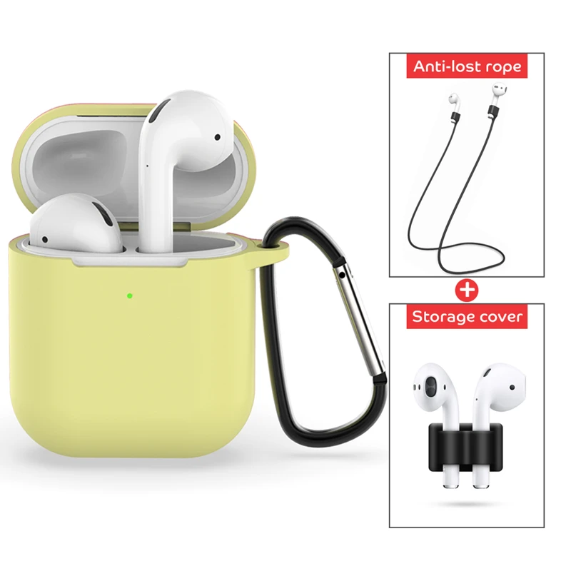 Чехол для наушников для Airpods 2, силиконовый чехол для Air Pods 2, аксессуары, ремень против потери с крючками, Набор держателей, Ультратонкий чехол - Цвет: A05