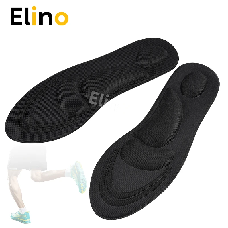 Elino 4D شقة القدم قوس الدعم النعال للرجال النساء العظام البوليستر رغوة إدراج تنفس الألم الإغاثة تدليك الوسادات الحذاء