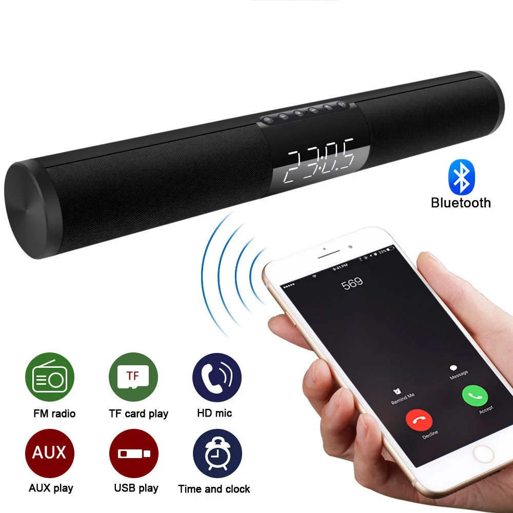 

AIYIMA 20W Wireless Bluetooth Column Soundbar Stereo Speaker TV Home Theater Loudspeaker Subwoofer 3D Surround Support AUX IN