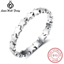 925 пробы серебряная звезда стекируемые кольца для женщин модные праздничные ювелирные изделия Рождественский подарок для нее(Lam Hub Fong
