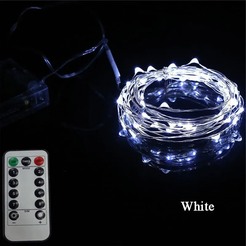 New 2M 5M 10M Copper Silver Wire LED String lights Waterproof Holiday lighting For Fairy Christmas Tree Wedding Party Decoration New 2M 5M 10M Copper Silver Wire LED String lights Waterproof Holiday lighting For Fairy Christmas Tree Wedding Party Decoration