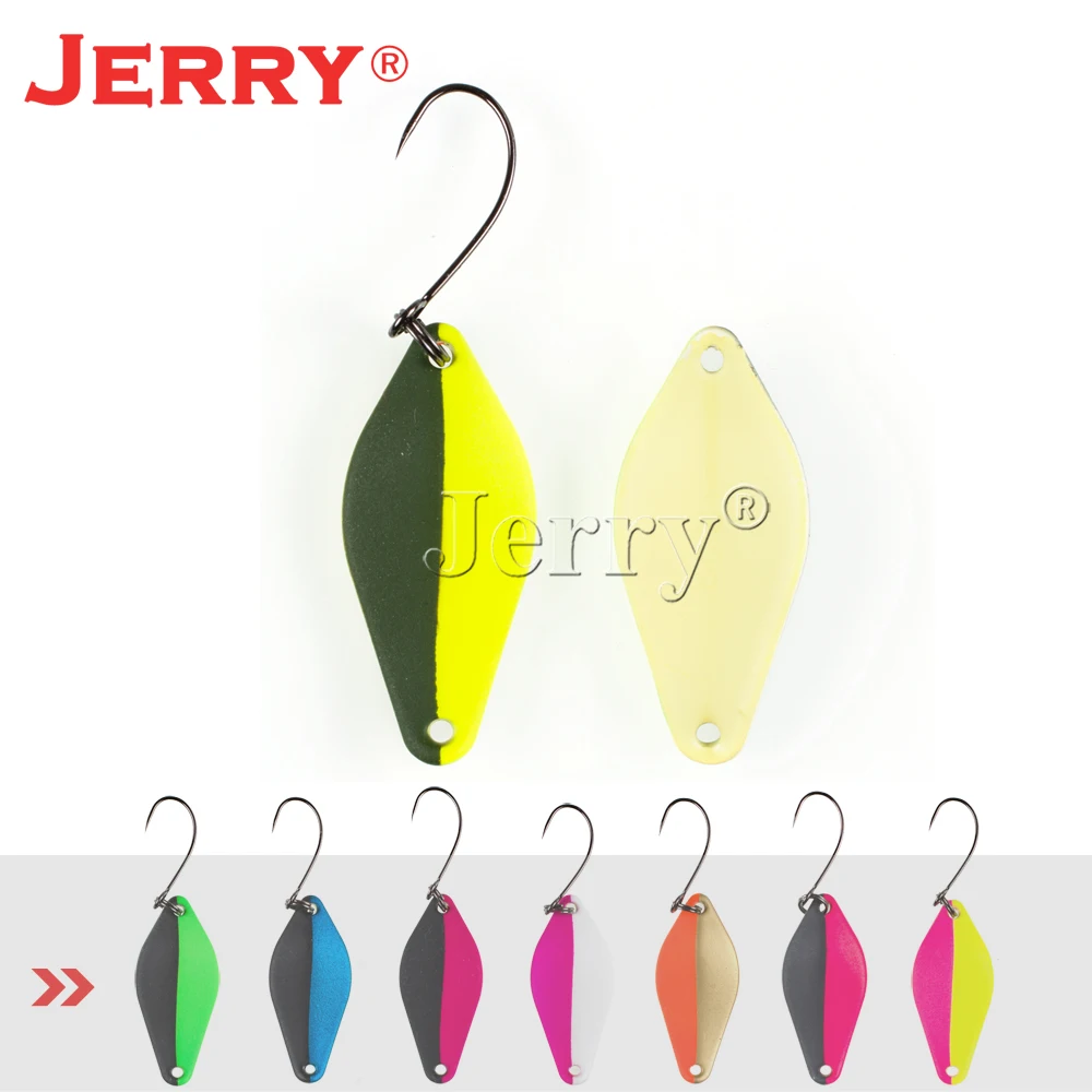 

Jerry area trout spinning fishing spoons brass 2.5g glow color single hook hard bait fishing lures spinner baubles pesca