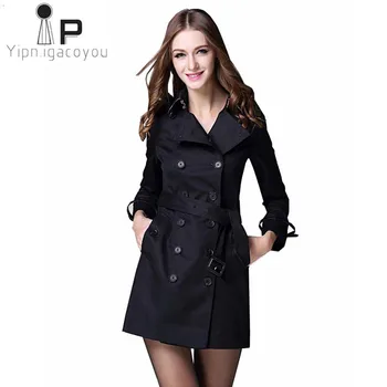

Female Trench coat 2020 Brands Long waterproof women's windbreaker fashion Spring Autumn Loose elegant Women Trench coat A163
