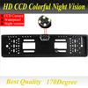 For CCD HD car rear view camera backup reverse Universal camera European License Plate Frame night vision with LED camera ► Photo 3/6
