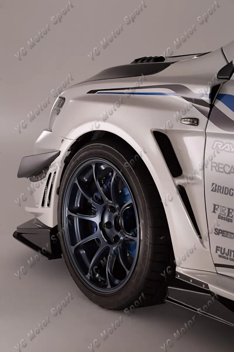 YCEX079L&YCEX080L  2008-2012 Mitsubishi Lancer Evolution EVO X VS '17 Ver. Ultimate Style Front Fender with Extension FRP (5)