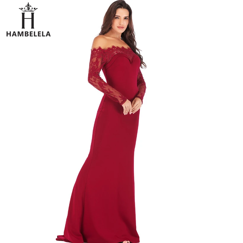 HAMBELELA Robe De Soiree Longue Long Sleeve Mermaid Evening Dresses Formal Evening Gowns China Vestido Longo Bodycon Lace Dress (4)
