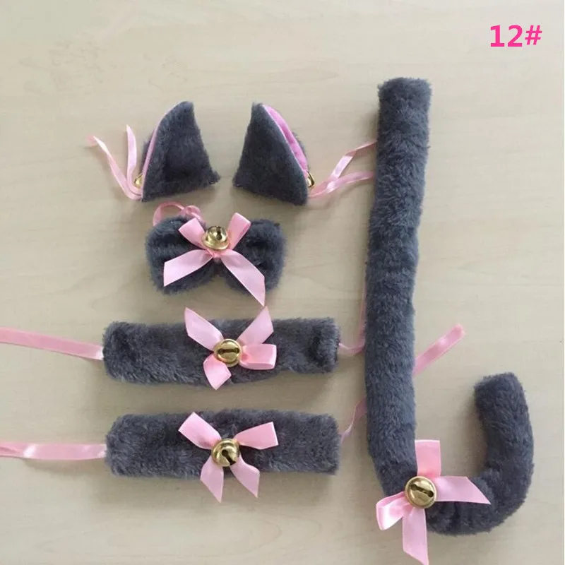 Cosplay&ware Cartoon Cat Fox Ear Bell Headband Bow Neckwear Maid Anime Cosplay Fancy Dress Set Women Girls Party Props Costume -Zentai shop online