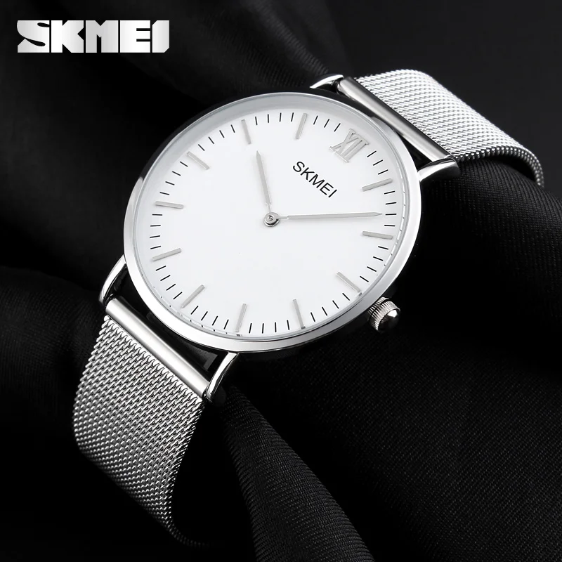 2018 SKMEI Luxury Brand Men Watch Ultra Thin Stainless Steel Clock Male Quartz Sport Watch Waterproof Casual Wristwatch Relogio 