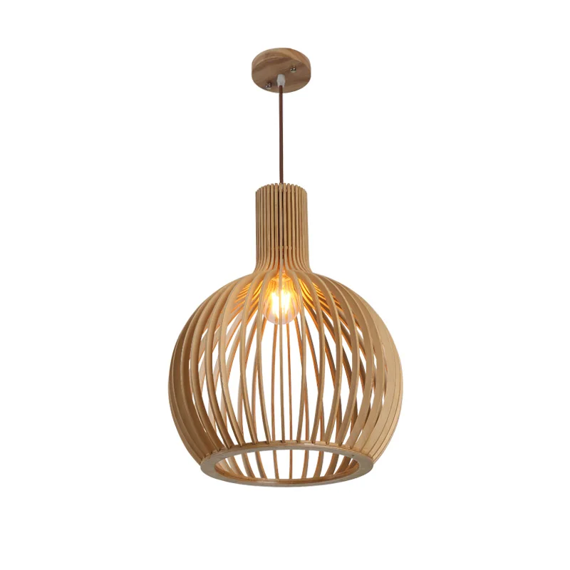 

Modern Designer Wooden Pendant Lights Bird Cage Wood Lamp Home Furnishing Decorative pendant Lamp for dining room bar lighting