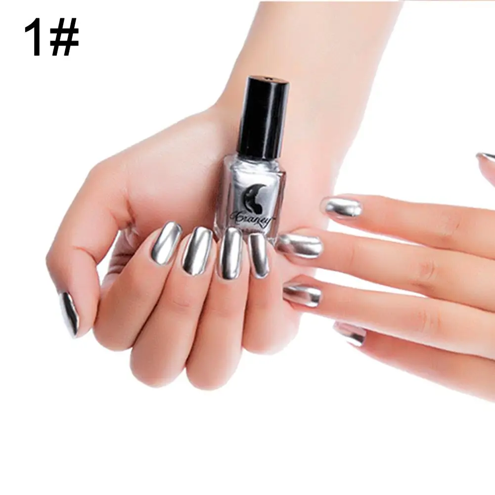 A Glitter Metallic Nail Polish Mirror Effect Chrome Varnish Lacquer Manicure Mental Flash Base Nail Art Solid Color Nail Glue - Цвет: A