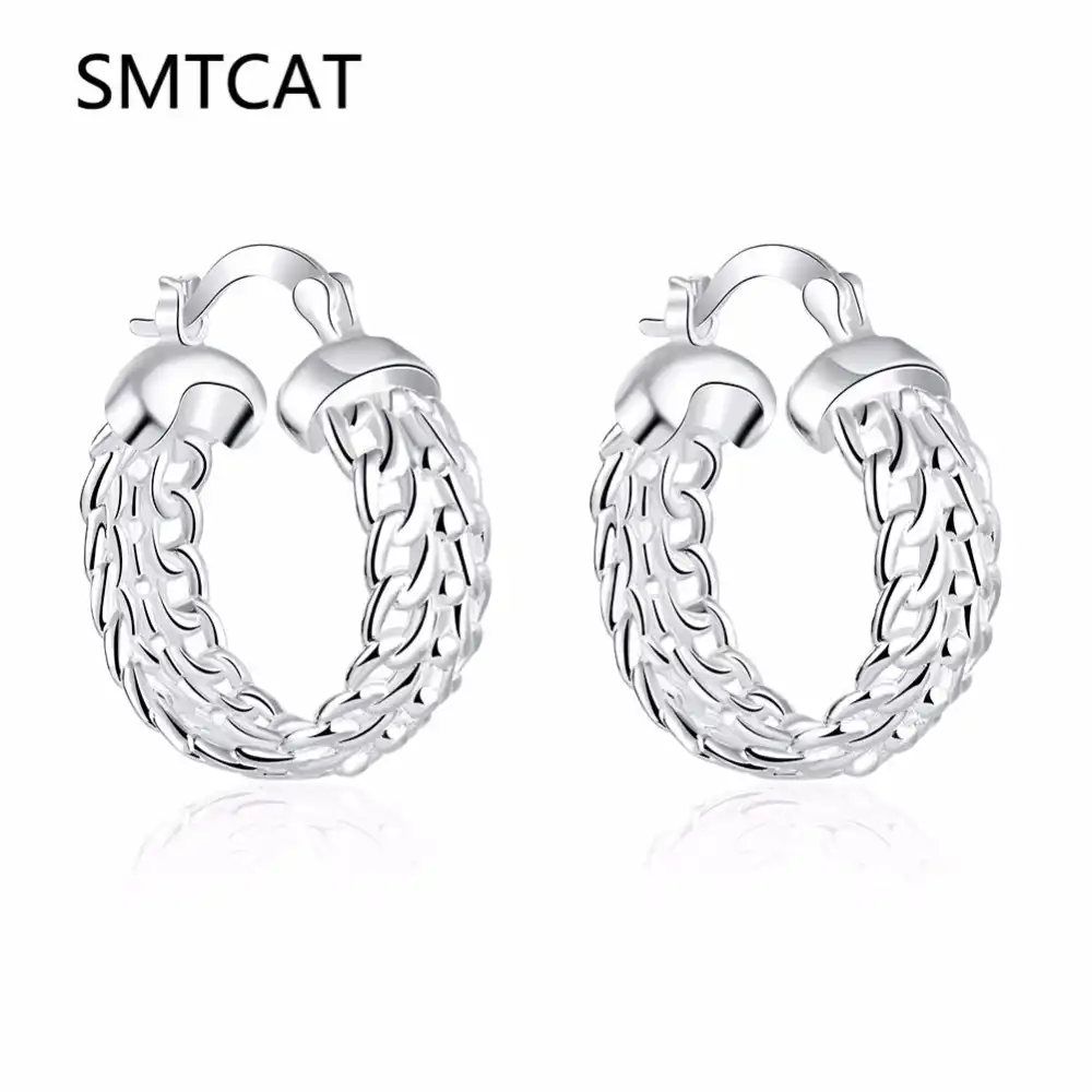 SMTCAT винтажные круглые серьги-кольца для женщин браслет из чистого серебра серьги Brinco de Prata Европейская мода ювелирные изделия аксессуары