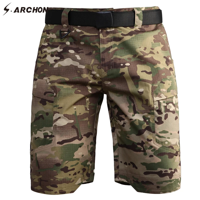 S. ARCHON, военные, тактические шорты, мужские, спецназ, армейские, военные, Карго, шорты, много карманов, водонепроницаемые, камуфляж, солдатские шорты, мужские, камуфляж