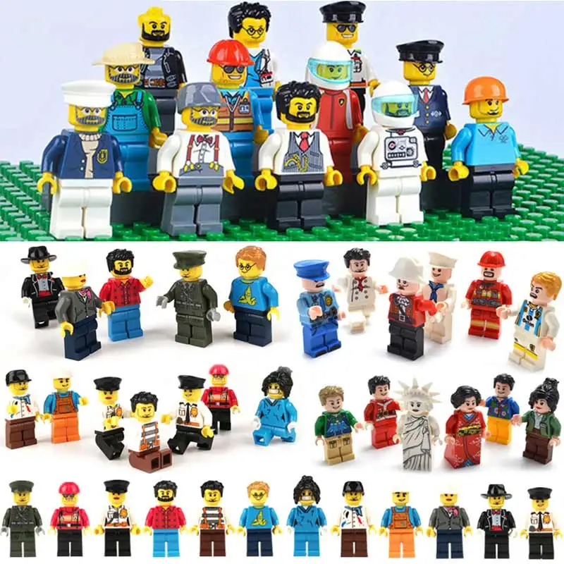 20pcs City Profession DIY Educational Building Bricks Toy Compatible Military Ninjago Blocks Mini Figures For Children Gifts Toy