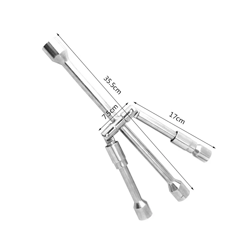 Складной крестообразный гаечный ключ, инструмент для ремонта автомобильных колес, автомобильный гаечный ключ 17,19, 21,23 складывающийся регулируемый портативный гаечный инструмент для шин DAL020