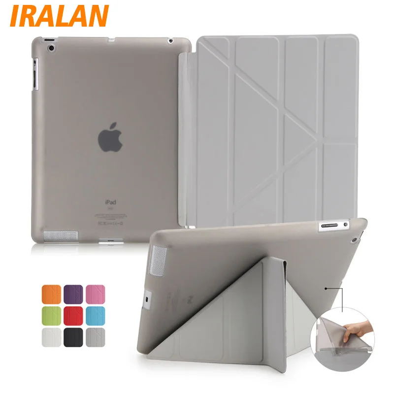 

Ultra Thin Stand Design PU Leather case for ipad 2 3 4 Cover Colorful Flip Smart Cover for iPad4 Table Case