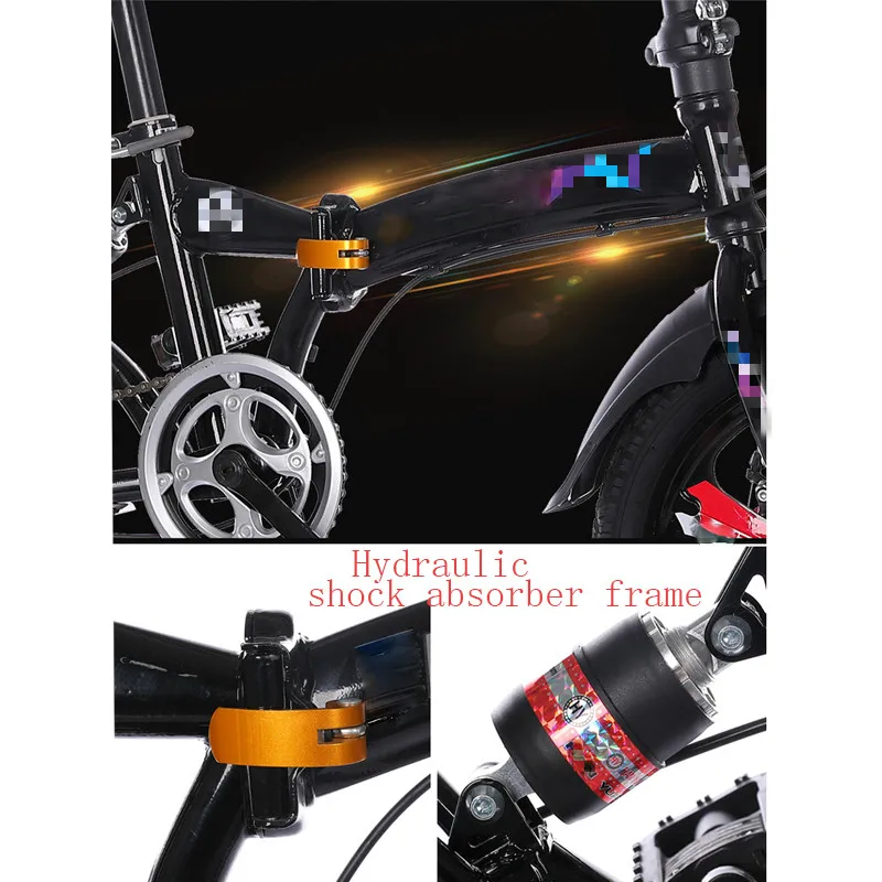 Cheap 20 Inch Folding Bicycle Shifting Adult Hydraulic Shock Absorber Bicycle Magnesium Alloy Integral Wheel Folding Bicycle 8