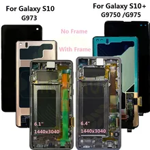 Nowy oryginalny AMOLED S10 LCD do SAMSUNG Galaxy S10 G973F/DS G973F G973 S10 Plus G975 G975F G975F/DS ekran dotykowy Digitizer