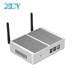 XCY X32 безвентиляторный мини-ПК Intel Core i7 4610Y i5 4210Y i3 4010Y Windows 10 TV Box HDMI VGA 6xusb Wi-Fi HTPC Barebone Настольный ПК