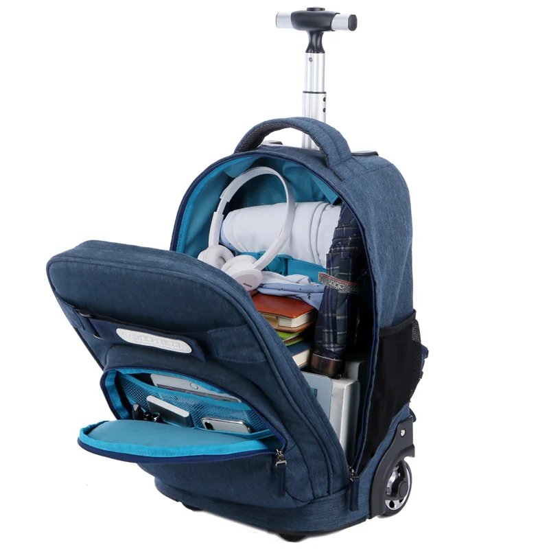 

Multifunctional Travel Bag with Wheels Large Capacity Travel Backpack Business Luggage Bag School Trolley Bag Pull Rod Suitcase