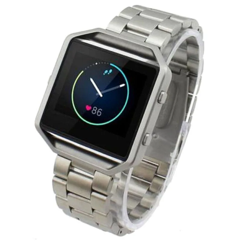 YCYS-For Fitbit Blaze Smart Watch Stainless Steel Bracelet Strap Watch Band Silver YCYS-For Fitbit Blaze Smart Watch Stainless Steel Bracelet Strap Watch Band Silver