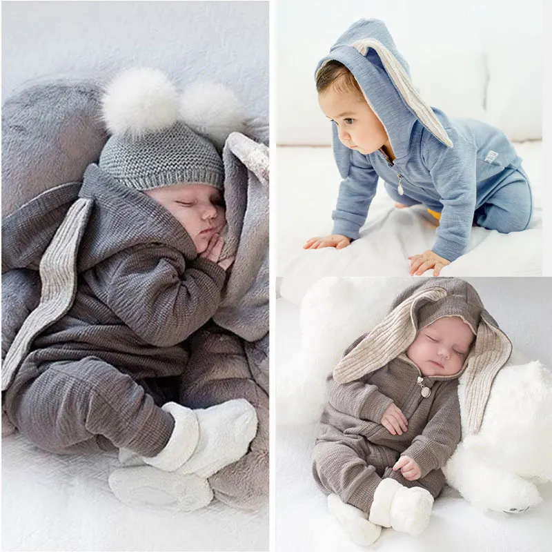 

New Spring Autumn Baby Rompers Cute Cartoon Rabbit Infant Girl Boy Jumpers Kids Baby Outfits Clothes MBR218