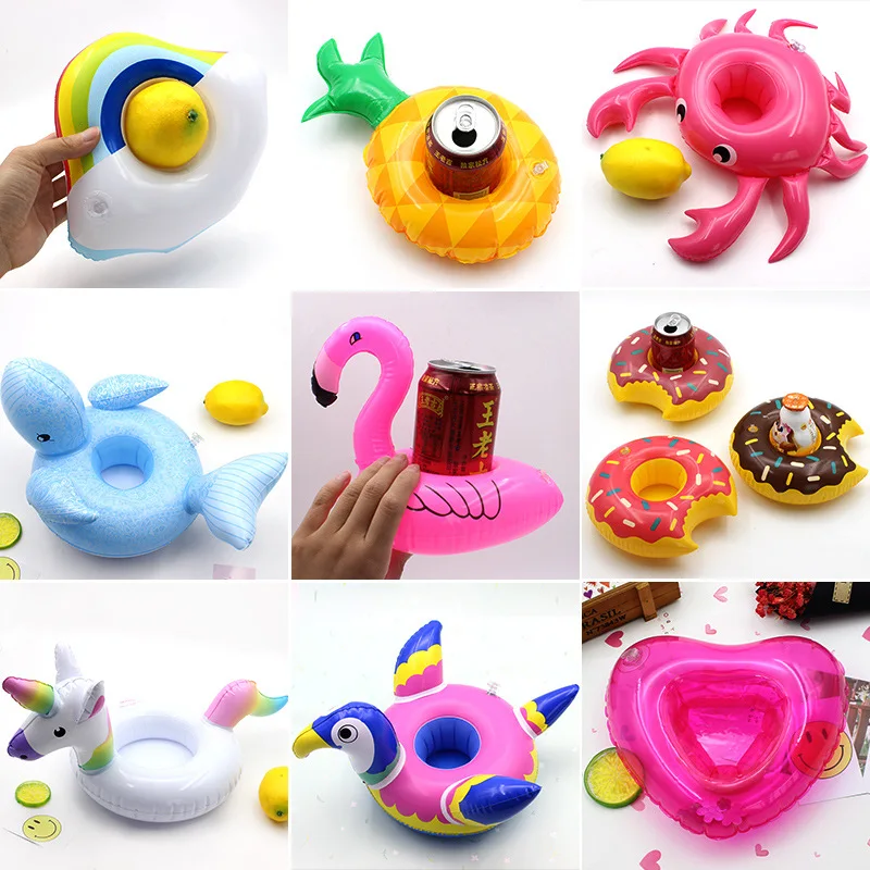 

Inflatable Cup Holder Unicorn Flamingo Drink Swimming Pool Float Bathing Pool Toy Party Decoration Bar Coasters