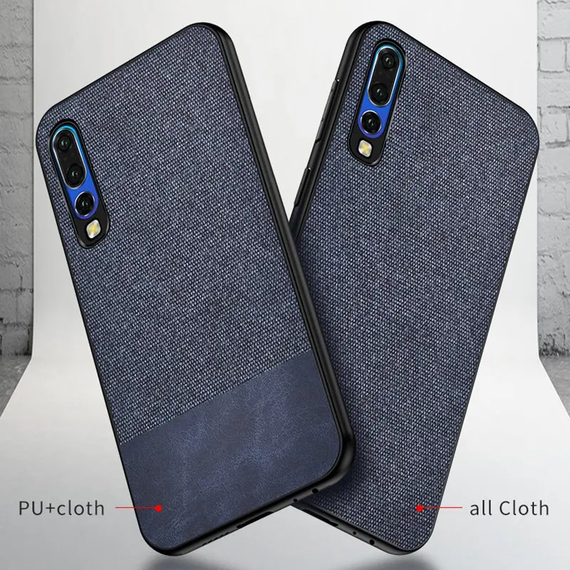 Кожа ткань текстура обложка чехол для huawei P30 Pro силиконовый мягкий каркас Капа Lite