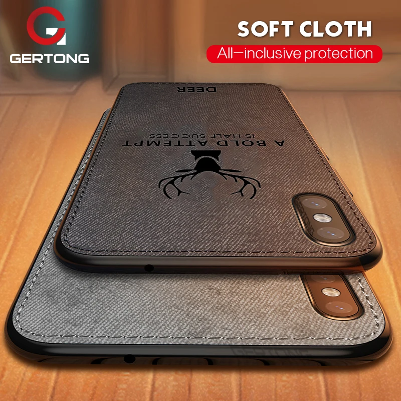 

Fabric Cloth Texture Soft Phone Case For iPhone XS Max XR 6S 7 8 6 Plus Shockproof Cover Non-slip Shell Protective Cases Capa