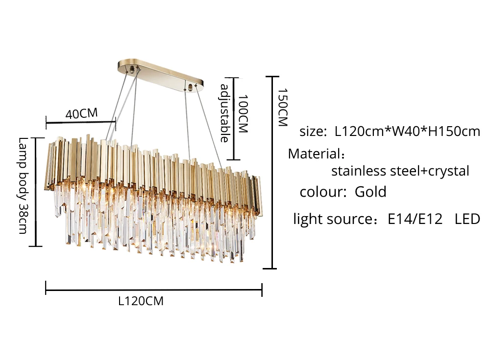 Новая роскошная хрустальная люстра, современное освещение для гостиной, столовой, Золотой Кристалл, kroonluchter светодиодный светильник
