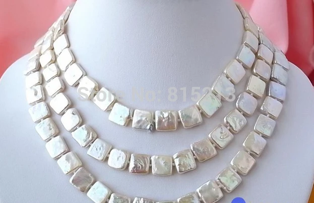 

ddh001519 LONG 50" 12MM WHITE SQUARE FW CULTURED PEARL NECKLACE 28% Discount (A0511)